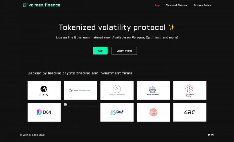 暗号通貨のボラティリティをトークン化するvolmex.financeがメインネット上にローンチ